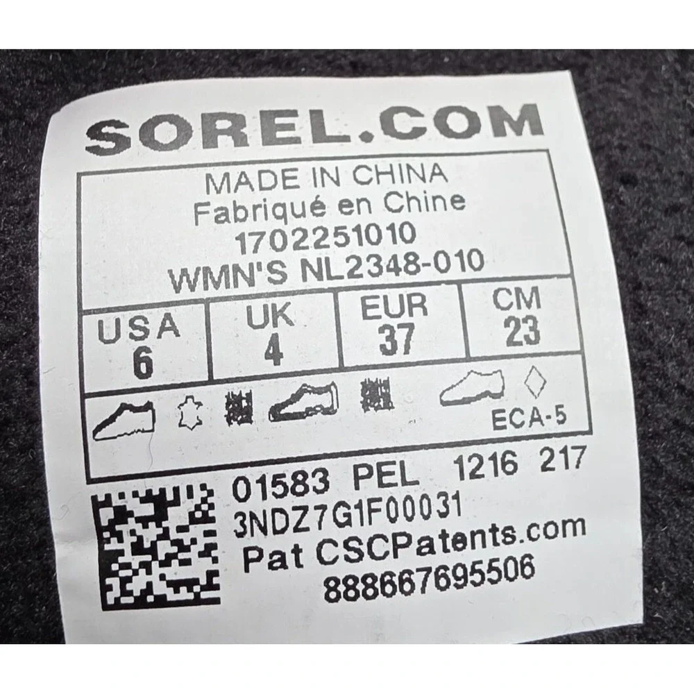 Sorel Slimpack Lace II Women's Size 9 Duck Boots Black NL2348-010 Snow Boots siz
